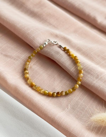 4mm Natural Tiger Eye Stone Bracelet - NO:BR004