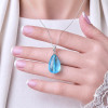 925 Silver Rare Blue Topaz Stone Pendant