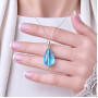 925 Silver Rare Blue Topaz Stone Pendant