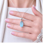 925 Silver Rare Blue Topaz Stone Pendant