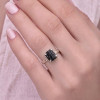 925 Silver Natural Black Tourmaline Ring - Raw Shape