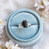 925 Silver Natural Black Tourmaline Ring - Raw Shape