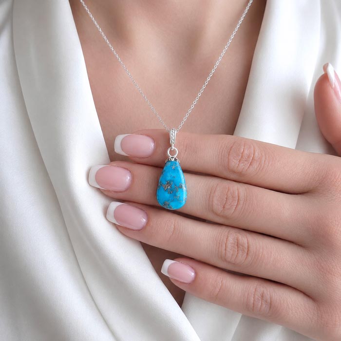 925 Silver Natural Turquoise Stone Pendant