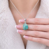 925 Silver Natural Turquoise Stone Pendant - Raw Shape