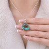 925 Silver Natural Turquoise Stone Pendant - Raw Shape