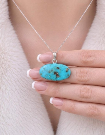 925 Silver Natural Turquoise Stone Pendant