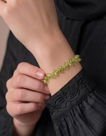 925 Sterling Silver Bracelet , Peridot Stone Bracelet