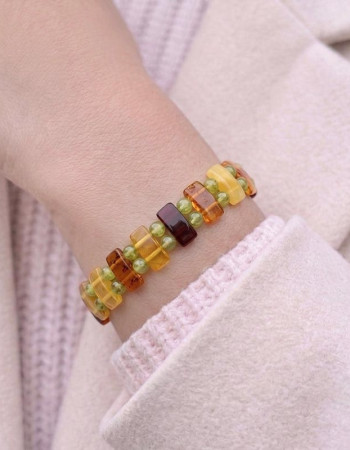 Natural Baltic Amber & Pridot Bracelet