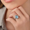 925 Silver Natural Aquamarine Stone Ring