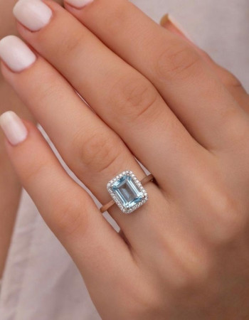 925 Silver Rare Blue Topaz Stone Ring