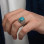 925 Silver Natural Turquoise Stone Ring - Men Ring