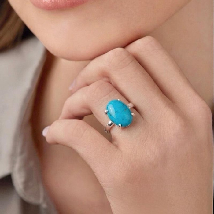 925 Silver Natural Turquoise Stone Ring