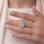 925 Silver Rare Blue Topaz Stone Pendant - Zircon Around