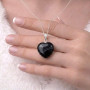925 Silver Natural Black Agate Stone Pendant