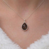 925 Silver Natural Smoky Quartz Stone Pendant - No:1000