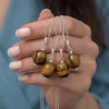 925 Silver Natural Tiger Eye Stone Pendant - Natural Shape