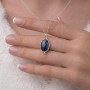 925 Sterling Silver Blue Sapphire stone Necklace