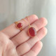 925 Silver Natural Red Agate Set