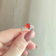 925 Sterling Silver Natural Red Carnelian Ring