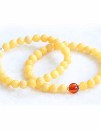 6mm Natural Baltic Amber Bracelet