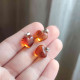 925 Silver Natural Baltic Amber Pendant -  Heart of Love