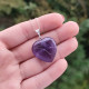 925 Silver Natural Amethyst Pendant - Heart of Love