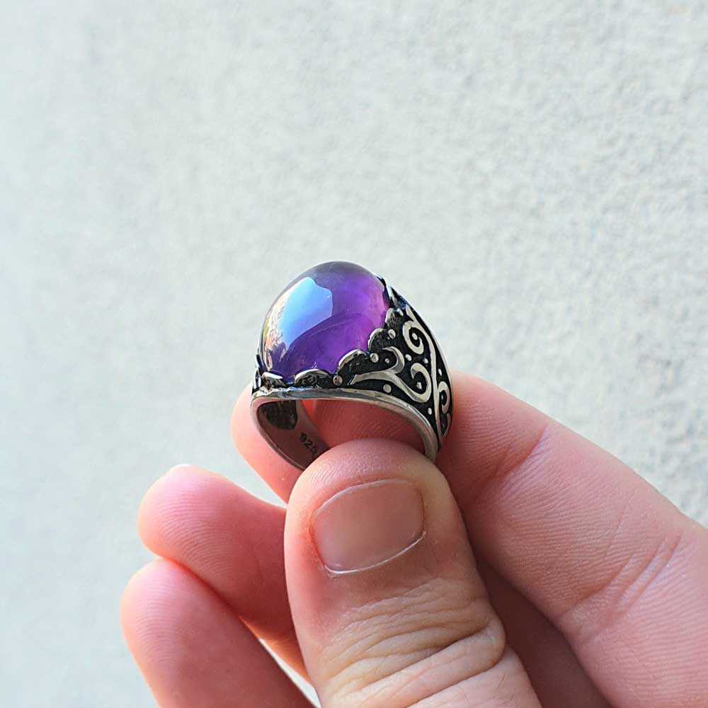 Amethyst Stone Point Ring | Earthbound Trading Co.