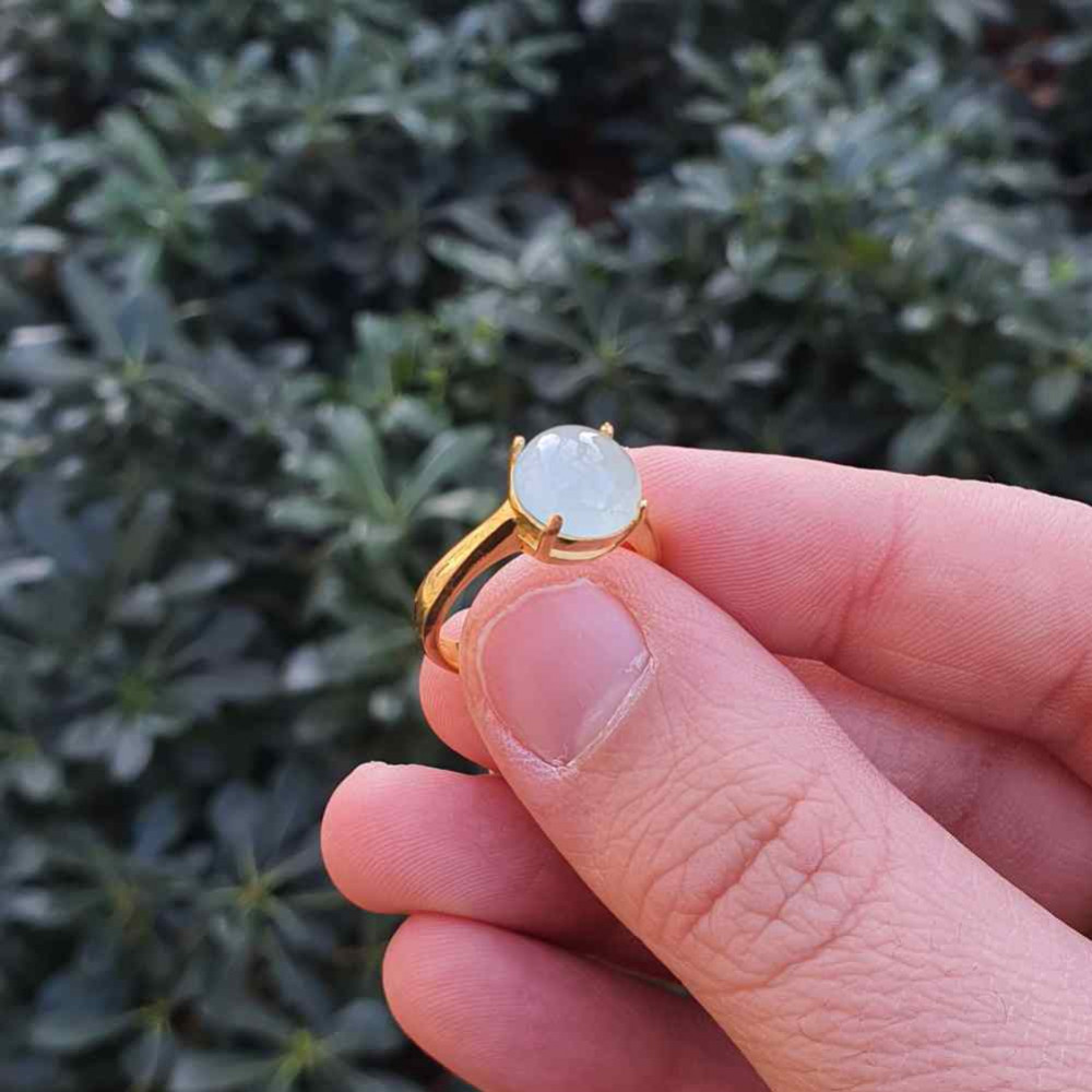 925 Silver Natural Aquamarine Stone Ring