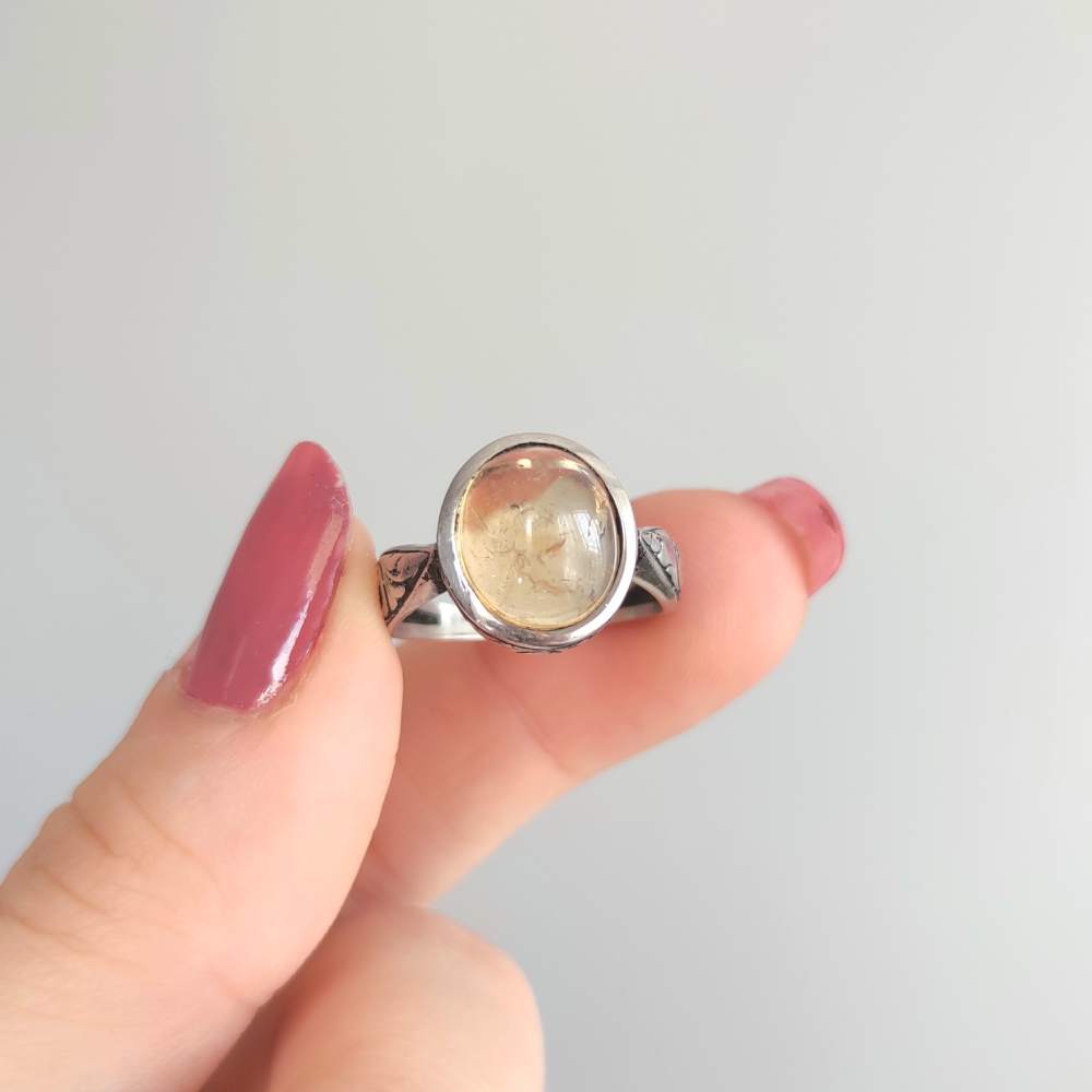 925 Sterling Silver Citrine Stone Ring - Special Ring Design