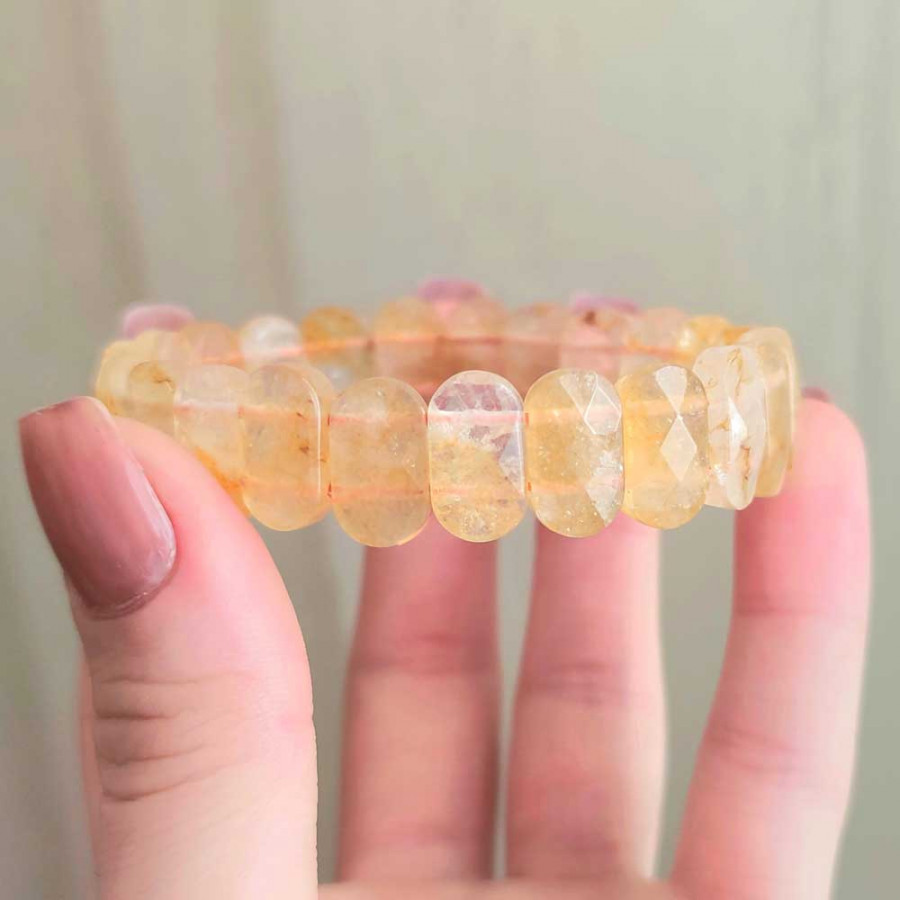 Natural Citrine Stone Bracelet - Special Cut