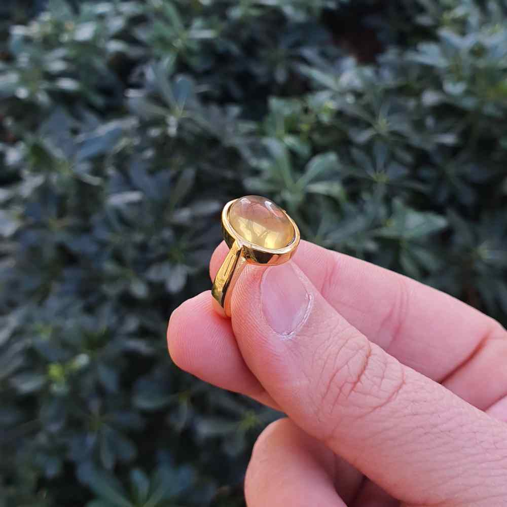 925 Sterling Silver Citrine Stone Ring - No : 1200