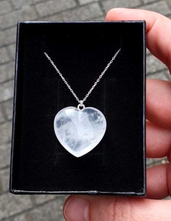 925 Ayar Gümüs Kristal Kuvars Taşi Kolye