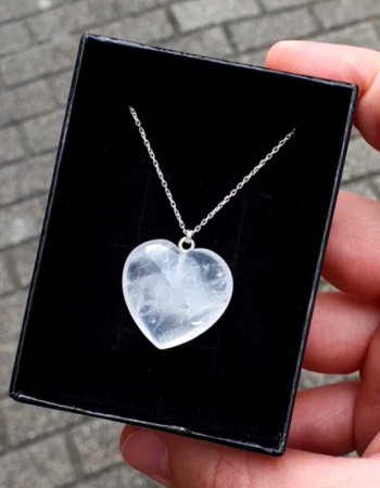 925 Ayar Gümüs Kristal Kuvars Taşi Kolye