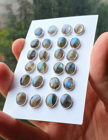 925 Silver Labradorite Stone Earring