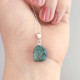 925 Sterling Silver Tiny Emerald Stone Pendant - Raw Shape