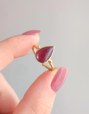925 Silver Natural Garnet Stone Ring