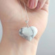 925 Sterling Silver Howlite Stone Pendant - Heart of Love