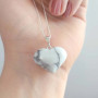 925 Sterling Silver Howlite Stone Pendant - Heart of Love
