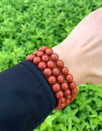 8mm Natural Red Jasper Bracelet