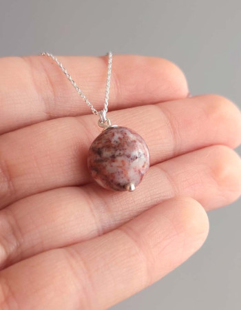 Doğal Jasper Taşı Kolye