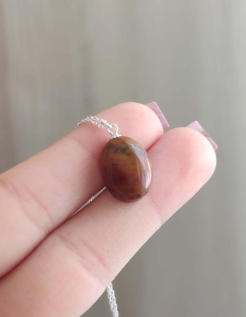 Doğal Jasper Taşı Kolye