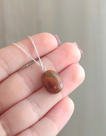 Doğal Jasper Taşı Kolye