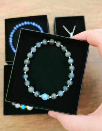 8mm Bileklik ( Labradorit Taş + Seçeceğiniz Özel Taş )