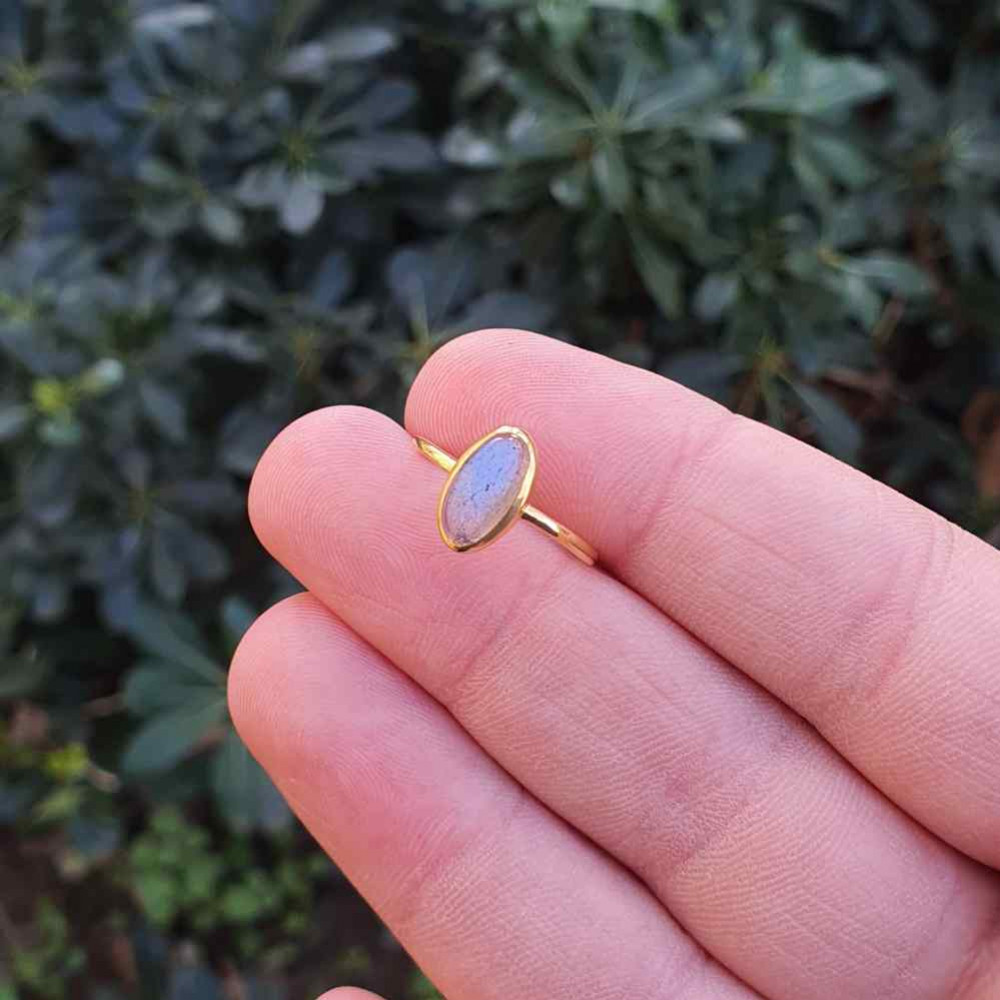 925 Silver Labradorite Stone Ring