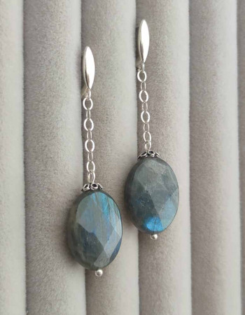 925 Silver Labradorite Stone Earring
