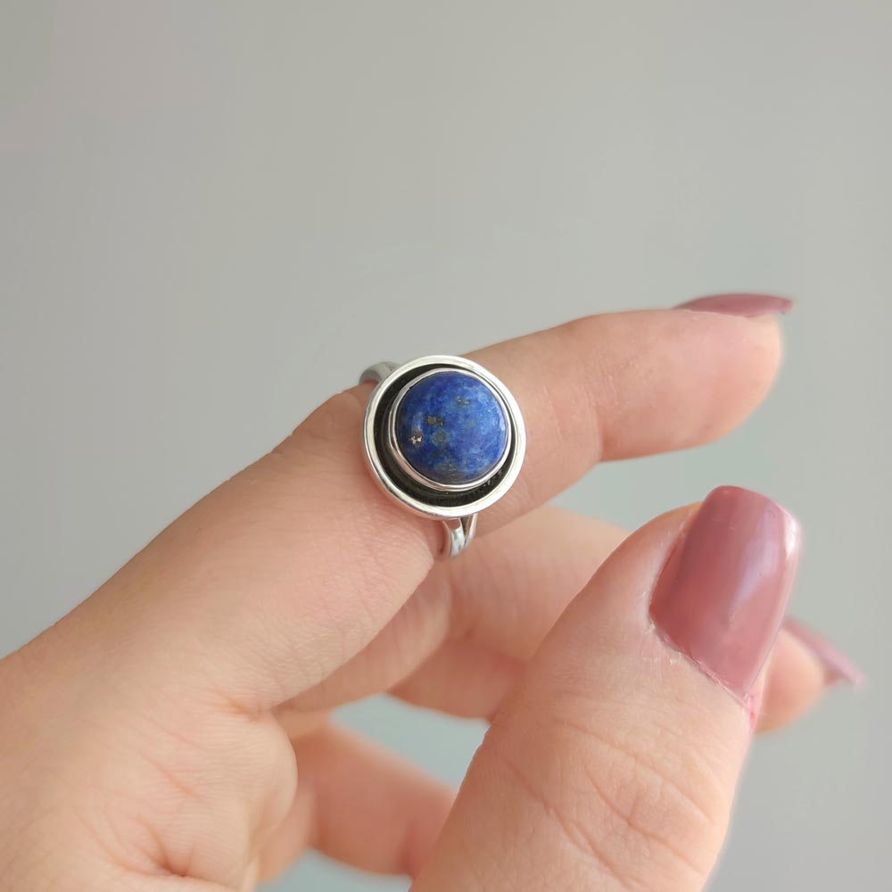 925 Silver Natural Lapis Lazuli Ring
