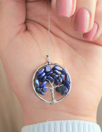 Natural Lapis Lazuli Pendant - Tree Of life