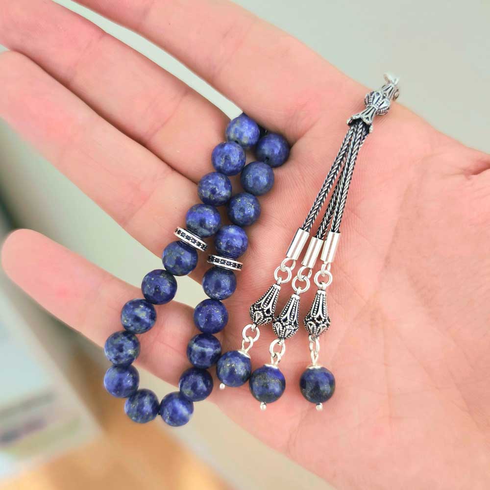925 Silver 8mm Lapis Lazuli Rosary