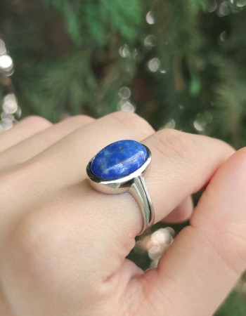 925 Silver Natural Lapis Lazuli Ring - No : 1100