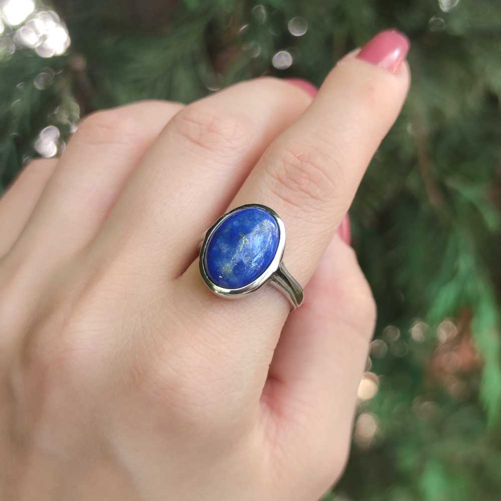 925 Silver Natural Lapis Lazuli Ring - No : 1100